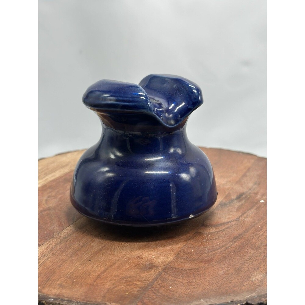THOMAS Rare Cobalt Blue Porcelain Saddle Top Insulator
